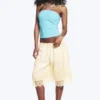 Top bandeau con cuello halter – Rayas blancas y turquesas Top bandeau con cuello halter – Rayas blancas y turquesas