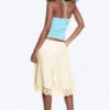 Top bandeau con cuello halter – Rayas blancas y turquesas Top bandeau con cuello halter – Rayas blancas y turquesas