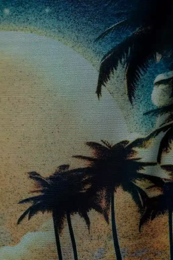 Top bandeau de malla estampada – Turquesa oscuro – Puesta de sol Top bandeau de malla estampada – Turquesa oscuro – Puesta de sol