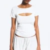 Top bolero de dos piezas en capas – Blanco Top bolero de dos piezas en capas – Blanco