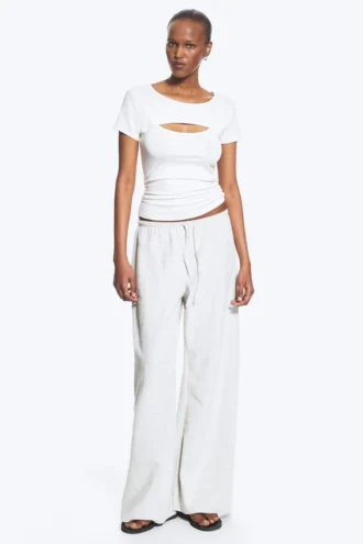 Top bolero de dos piezas en capas – Blanco