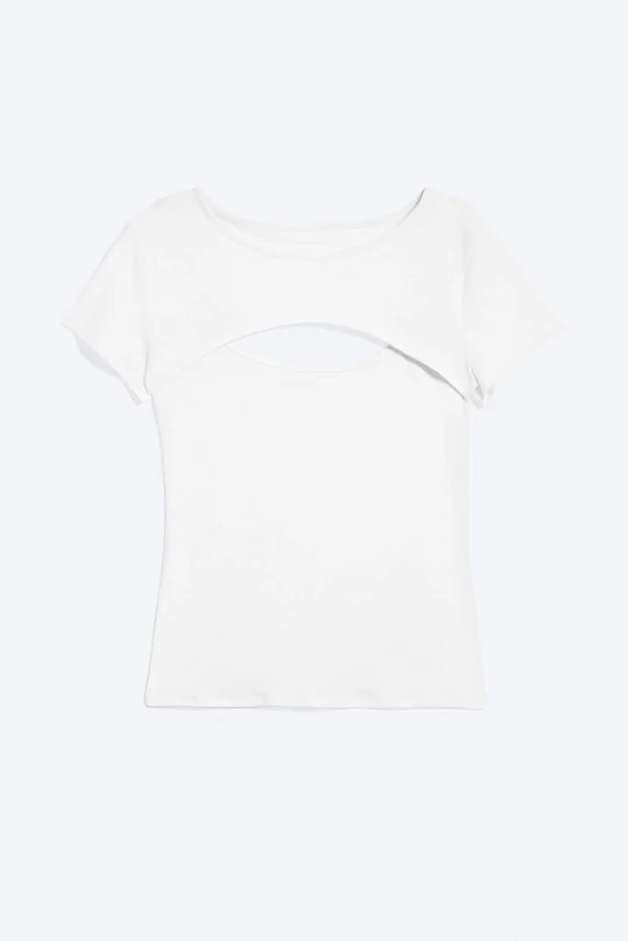 Top bolero de dos piezas en capas – Blanco Top bolero de dos piezas en capas – Blanco