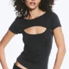 Top bolero de dos piezas en capas – Gris oscuro Top bolero de dos piezas en capas – Gris oscuro