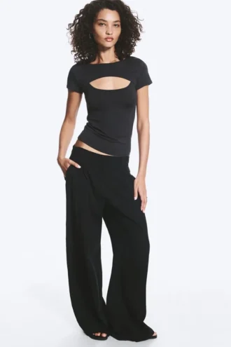 Top bolero de dos piezas en capas – Gris oscuro