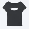 Top bolero de dos piezas en capas – Gris oscuro Top bolero de dos piezas en capas – Gris oscuro