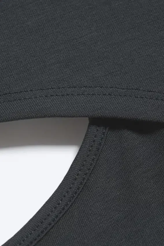Top bolero de dos piezas en capas – Gris oscuro Top bolero de dos piezas en capas – Gris oscuro