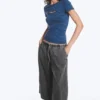 Top bolero de dos piezas en capas – Rayas azules Top bolero de dos piezas en capas – Rayas azules