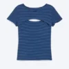 Top bolero de dos piezas en capas – Rayas azules Top bolero de dos piezas en capas – Rayas azules