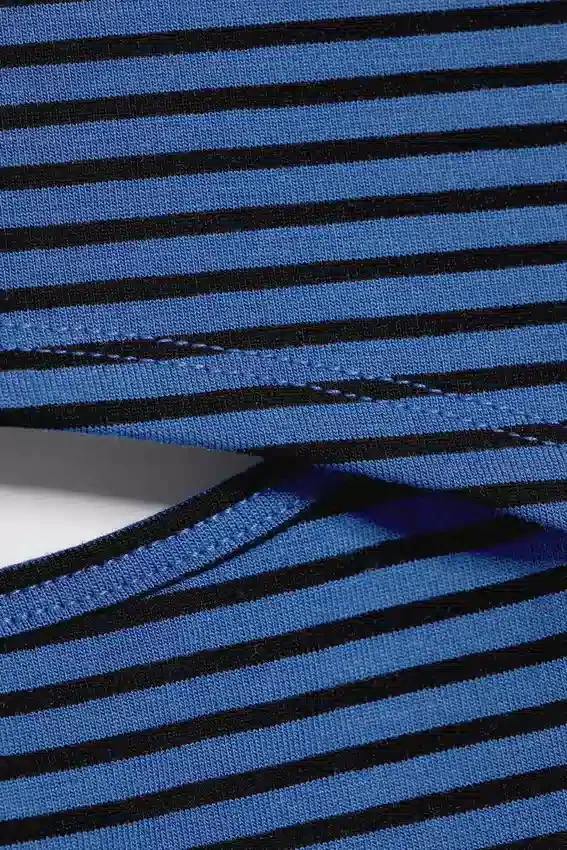 Top bolero de dos piezas en capas – Rayas azules Top bolero de dos piezas en capas – Rayas azules