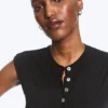 Top con botones de perla – Negro – Botones de perla Top con botones de perla – Negro – Botones de perla