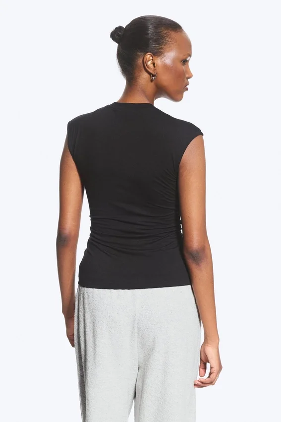 Top con botones de perla – Negro – Botones de perla Top con botones de perla – Negro – Botones de perla