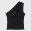 Top con corte en un hombro – Negro Top con corte en un hombro – Negro