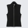 Top con cuello alto acanalado y cremallera – Negro Top con cuello alto acanalado y cremallera – Negro
