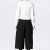Top con cuello en V fruncido y cremallera – Blanco