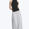 Top con cuello halter drapeado – Negro Top con cuello halter drapeado – Negro