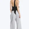 Top con cuello halter drapeado – Negro Top con cuello halter drapeado – Negro