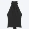 Top con cuello halter drapeado – Negro Top con cuello halter drapeado – Negro
