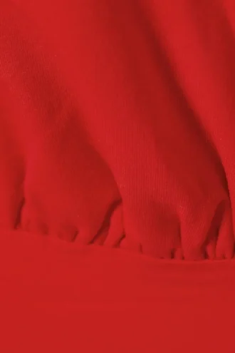 Top con cuello halter profundo – Rojo