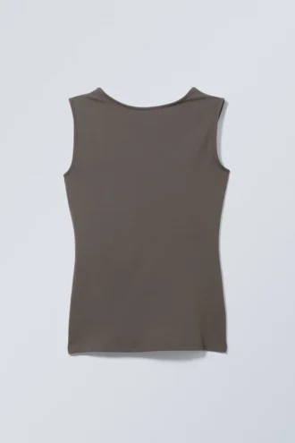 Top con espalda abierta Alba – Verde caqui oscuro