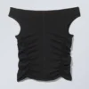 Top con hombros descubiertos y fruncido – Negro Top con hombros descubiertos y fruncido – Negro