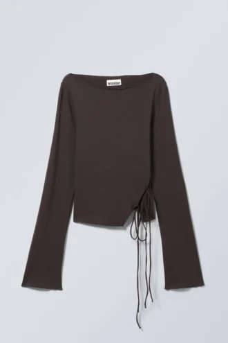 Top con lazo lateral – Marrón oscuro