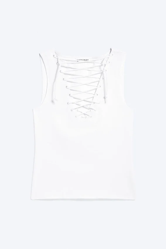 Top con tirantes y cuello en V – Blanco Top con tirantes y cuello en V – Blanco