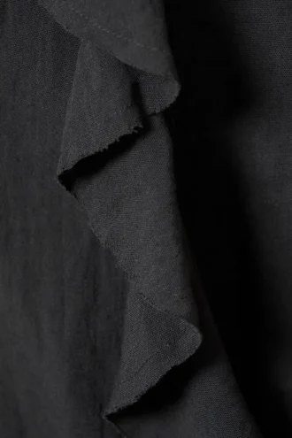 Top con volantes y lazo delantero – Gris oscuro