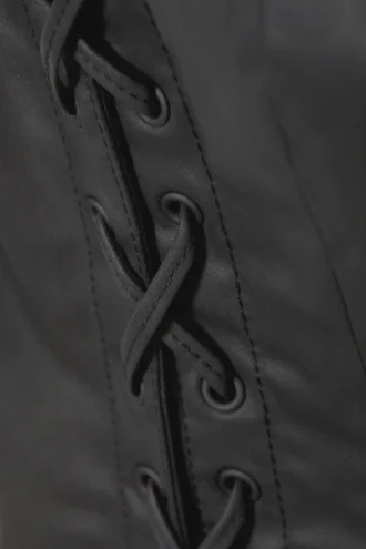 Top corsé con cordones Ima – Negro recubierto
