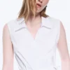 Top cruzado sin mangas de algodón – Blanco Top cruzado sin mangas de algodón – Blanco
