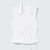 Top cruzado sin mangas de algodón – Blanco Top cruzado sin mangas de algodón – Blanco