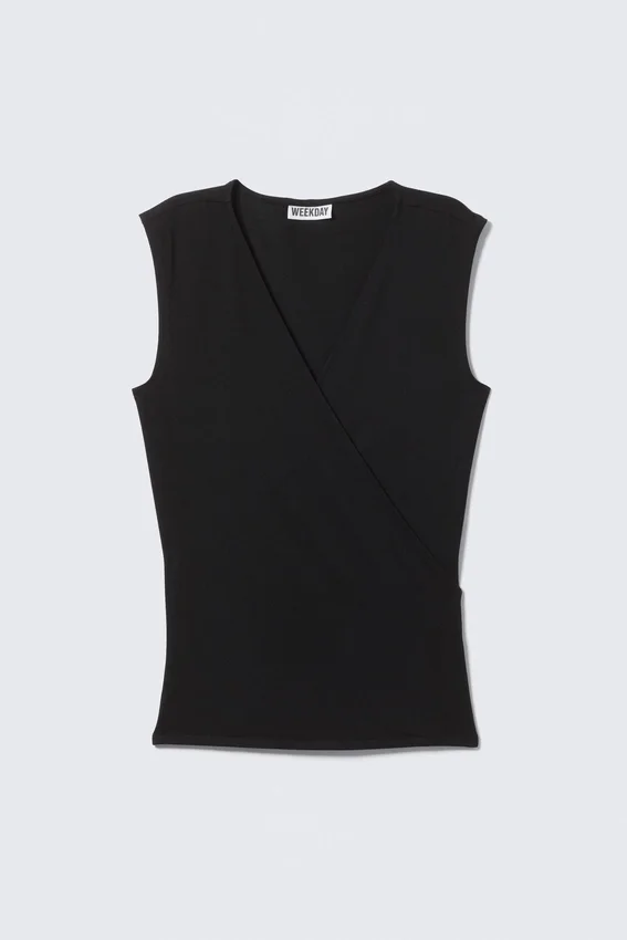 Top cruzado sin mangas – Negro Top cruzado sin mangas – Negro