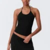 Top de algodón ajustado con cuello halter – Negro Top de algodón ajustado con cuello halter – Negro