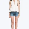 Top de algodón con cuello halter – blanco roto Top de algodón con cuello halter – blanco roto