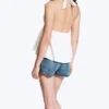 Top de algodón con cuello halter – blanco roto Top de algodón con cuello halter – blanco roto