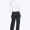Top de algodón de manga larga y corte entallado – Blanco Top de algodón de manga larga y corte entallado – Blanco