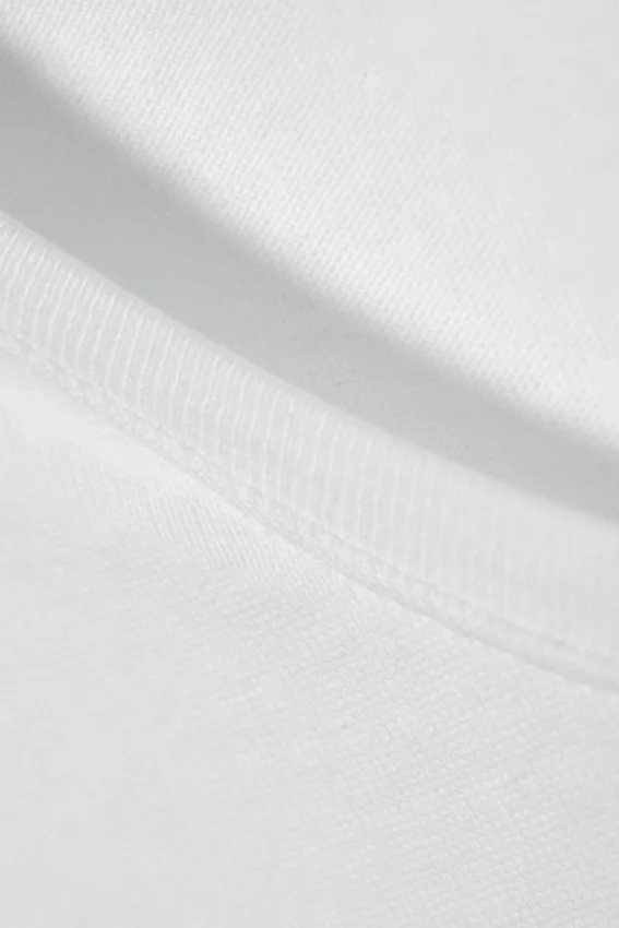 Top de algodón de manga larga y corte entallado – Blanco Top de algodón de manga larga y corte entallado – Blanco
