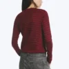 Top de algodón de manga larga y corte entallado – Rayas rojo oscuro Top de algodón de manga larga y corte entallado – Rayas rojo oscuro