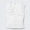 Top de algodón sin mangas con cuello en V – Blanco Top de algodón sin mangas con cuello en V – Blanco