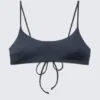 Top de bikini acolchado con lazo – Azul oscuro Top de bikini acolchado con lazo – Azul oscuro