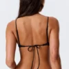 Top de bikini acolchado con lazo – Negro Top de bikini acolchado con lazo – Negro