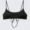 Top de bikini acolchado con lazo – Negro Top de bikini acolchado con lazo – Negro