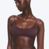 Top de bikini acolchado con lazo – Rojo oscuro Top de bikini acolchado con lazo – Rojo oscuro