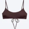 Top de bikini acolchado con lazo – Rojo oscuro Top de bikini acolchado con lazo – Rojo oscuro
