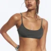 Top de bikini acolchado con lazos – Gris oscuro Top de bikini acolchado con lazos – Gris oscuro