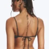 Top de bikini acolchado con lazos – Gris oscuro Top de bikini acolchado con lazos – Gris oscuro