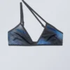 Top de bikini asimétrico con estampado minimalista – Azul Speed Top de bikini asimétrico con estampado minimalista – Azul Speed