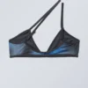 Top de bikini asimétrico con estampado minimalista – Azul Speed Top de bikini asimétrico con estampado minimalista – Azul Speed