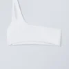 Top de bikini asimétrico de un solo hombro – Blanco Top de bikini asimétrico de un solo hombro – Blanco