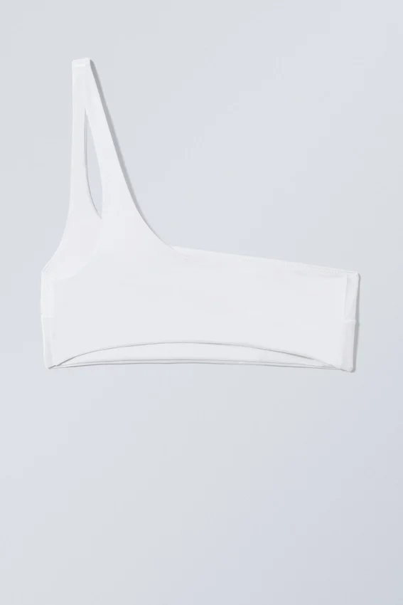 Top de bikini asimétrico de un solo hombro – Blanco Top de bikini asimétrico de un solo hombro – Blanco