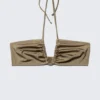 Top de bikini bandeau con fruncidos y cuello halter – Dusty Mole